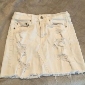 White Jean Skirt